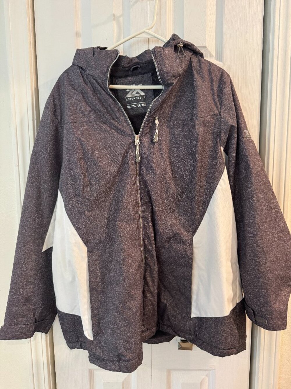 ZeroXposur Women’s Soft Gray Fleece Lined Hooded Outdoor Jacket Size 1x